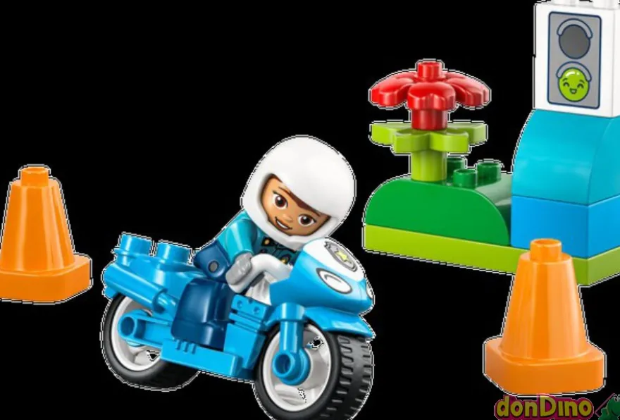 Moto de policia azul lego duplo