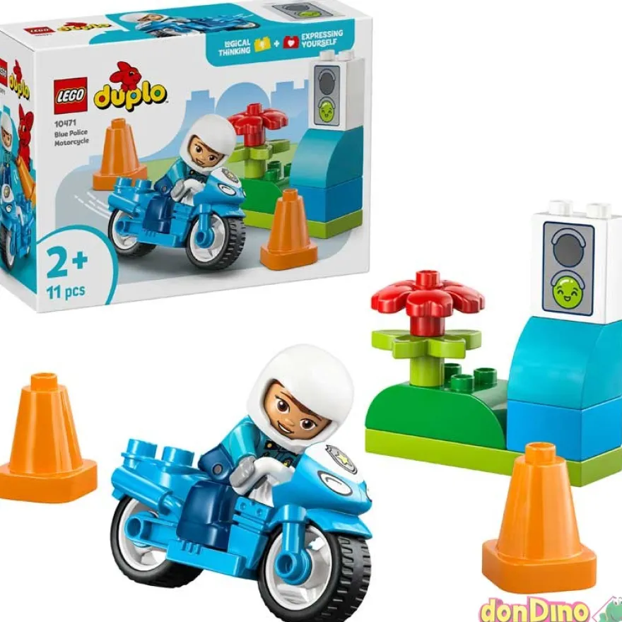 Moto de policia azul lego duplo