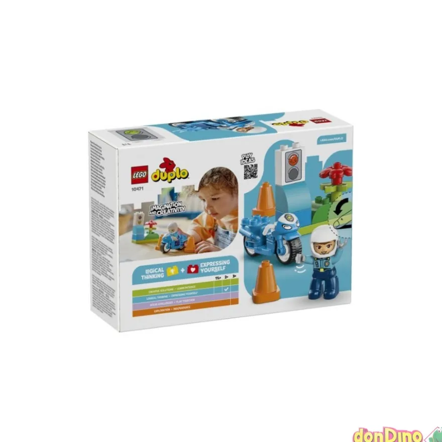 Moto de policia azul lego duplo