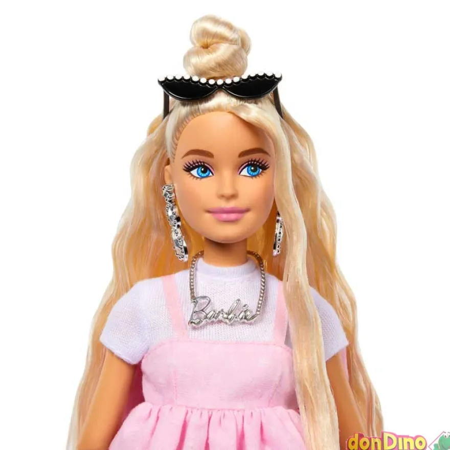 Muñeca barbie deluxe style lazo vestido rosa