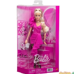 Muñeca barbie deluxe style vestido rosa asimétrico