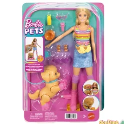 Muñeca barbie patina y corre con tu cachorro