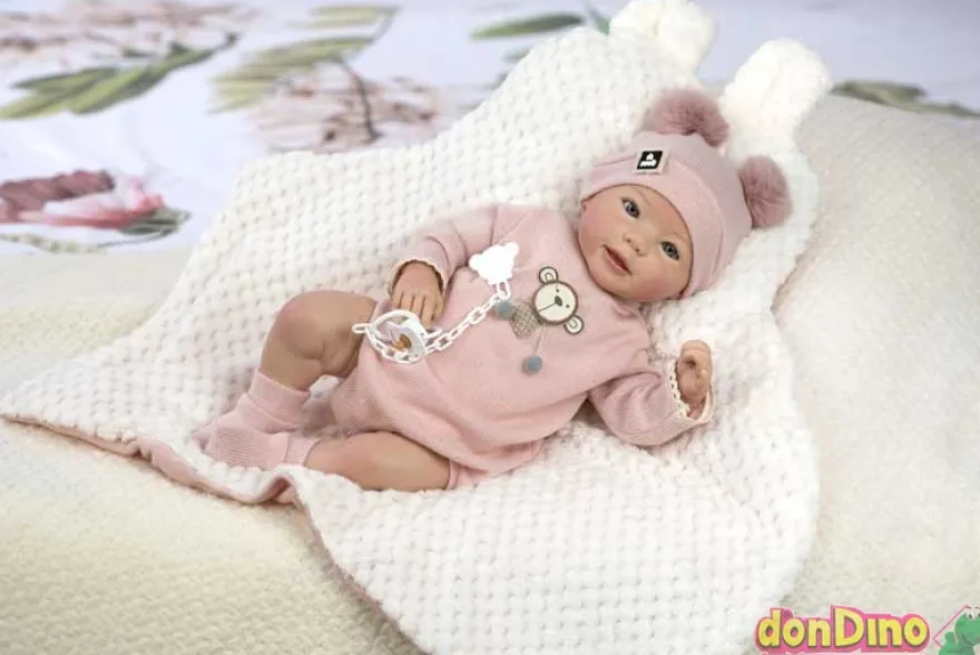 Muñeca reborn sofia c/pelele rosa 46 cm.