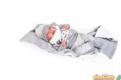 Muñeco sweet reborn pipo 42 cm. c/toquilla gris