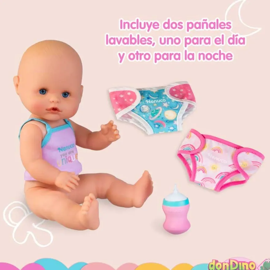 Nenuco hace popo c/2 pañales reutilizables - glow in the dark