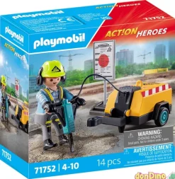 Obrero playmobil act!on heroes 14 pzas.
