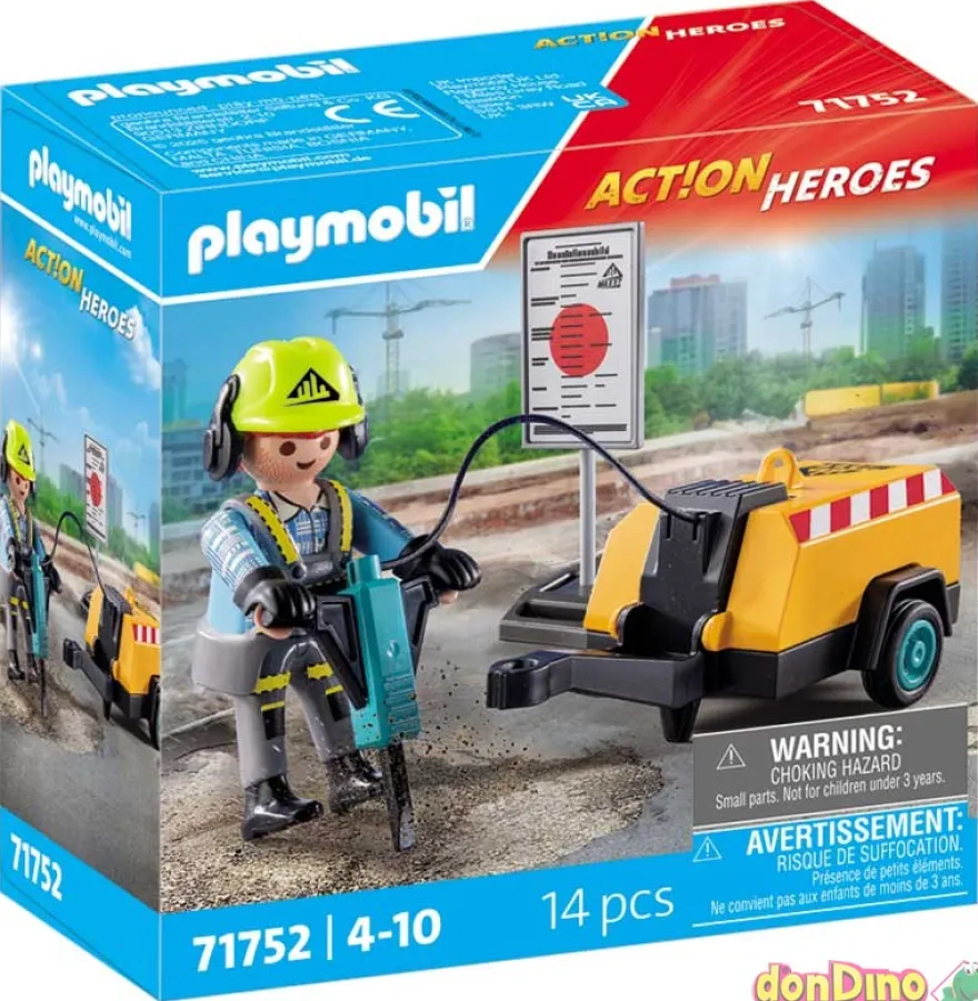 Obrero playmobil act!on heroes 14 pzas.