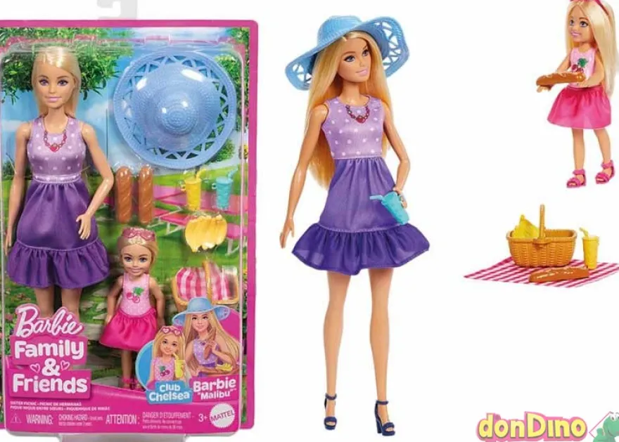 Pack barbie familia y amigos barbie y chelsea