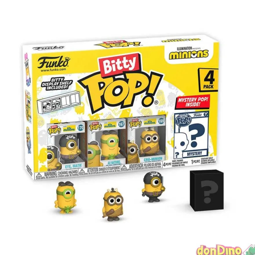 Pack 4 bitty pop minions funko