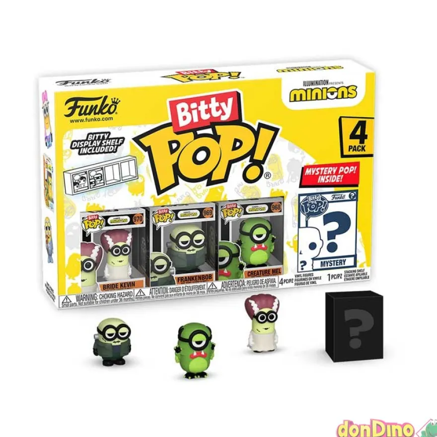 Pack 4 bitty pop minions funko