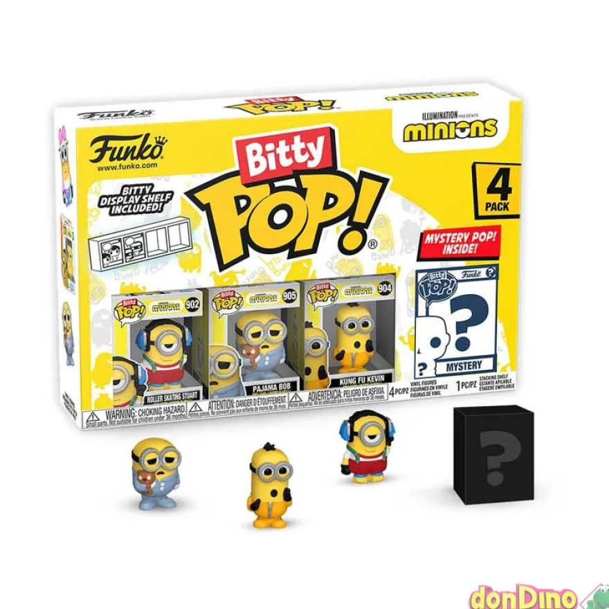 Pack 4 bitty pop minions funko