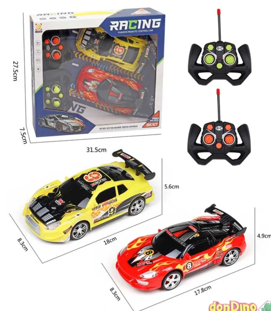 Pack 2 coches r/c 1:22 con luz 27 mhz surtidos