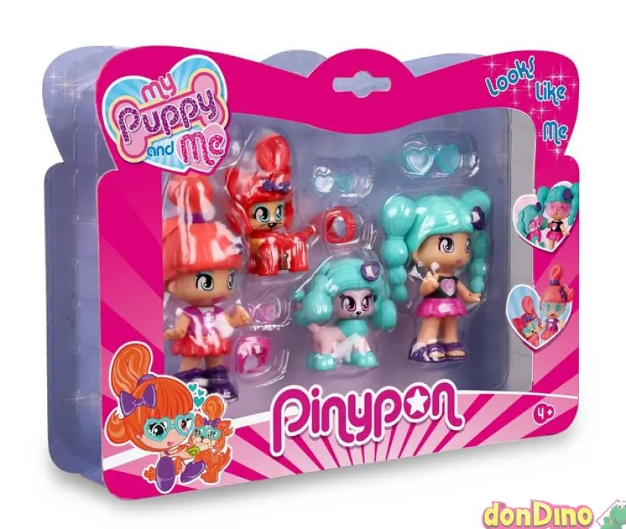 Pack 2 figuras c/mascotas pinypon my puppy and me