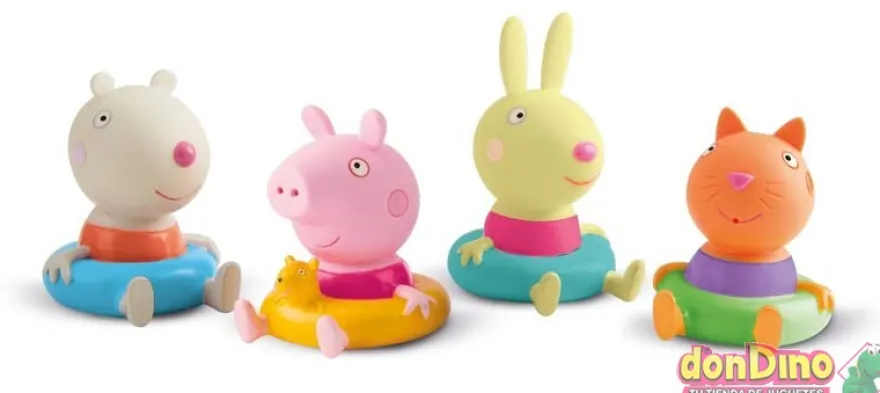 Pack 4 figuritas de baño peppa pig