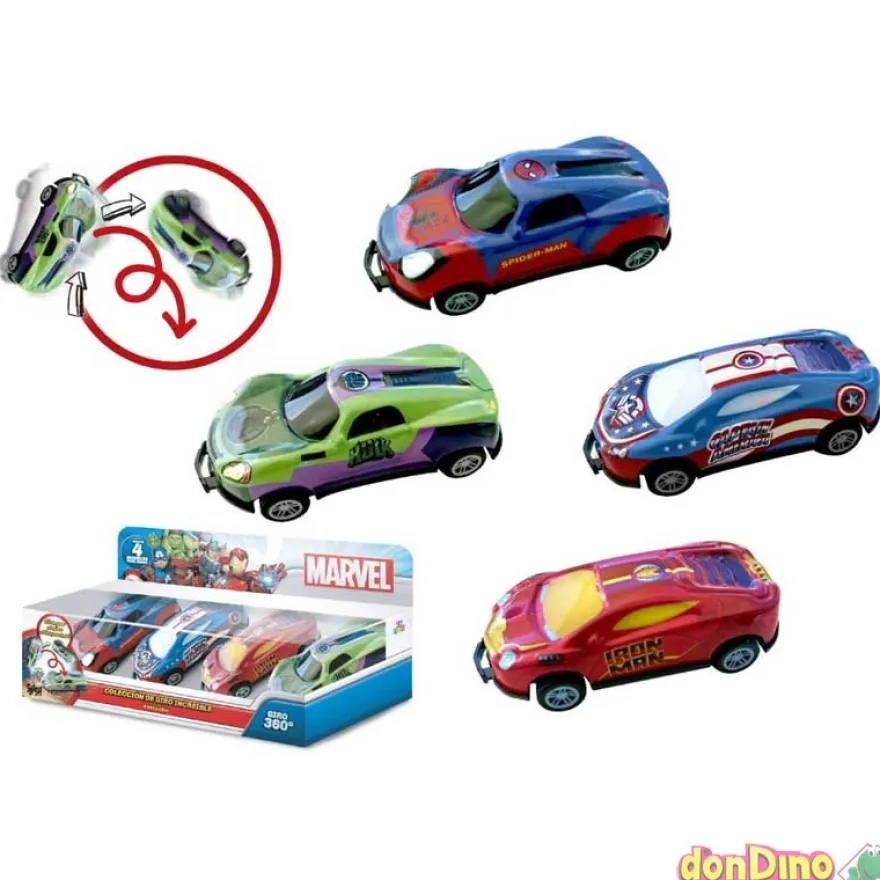 Pack 4 flip cars marvel