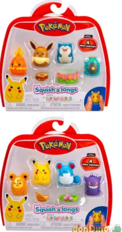 Pack 4 squish.a.longs pokemon squishmallows surtidos