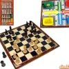 Parchis-ajedrez-damas c/accesorios 3 en 1 - tablero 32 cm.