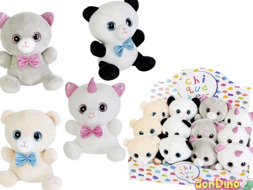 Peluche animal ojos grandes 19 cm. surtidos