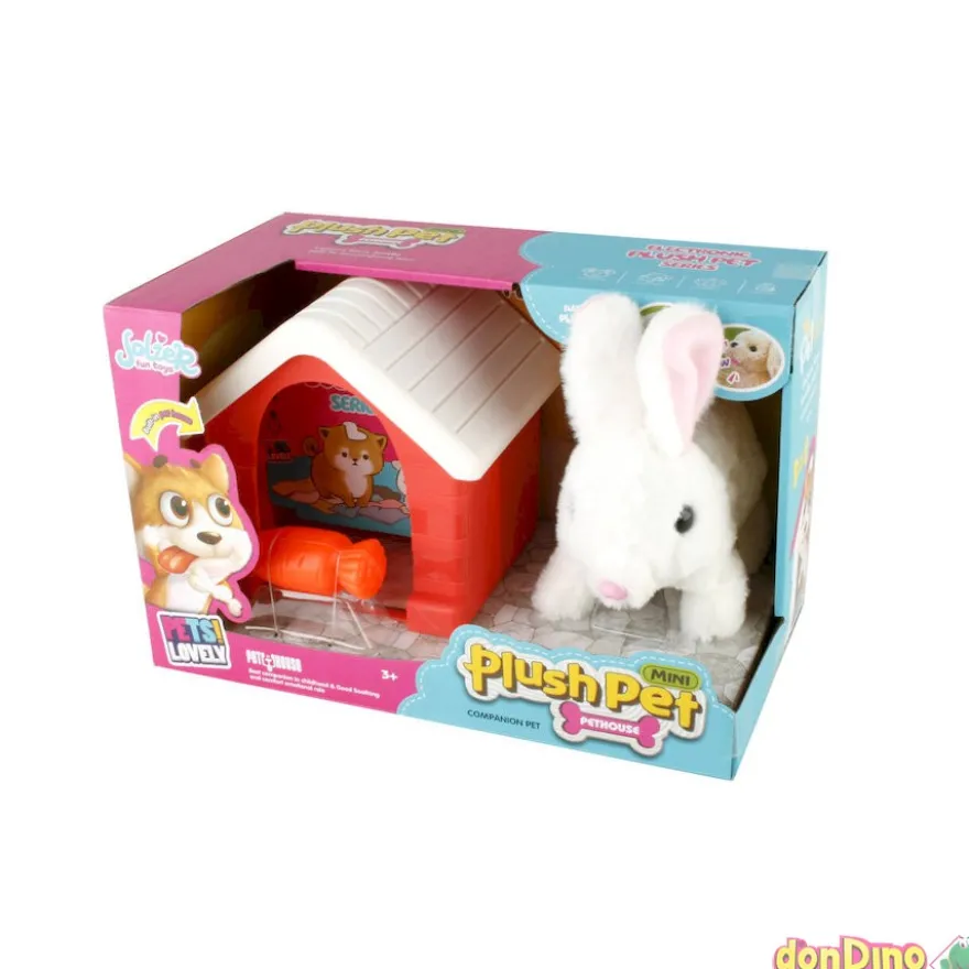 Peluche electrico conejito c/casa y zanahoria surtidos