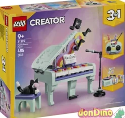 Piano musical decorativo con gato lego creator 3 en 1 - 485 pzas.