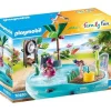 Piscina divertida playmobil lanza agua - family fun - 65 pzas.