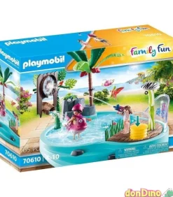 Piscina divertida playmobil lanza agua - family fun - 65 pzas.