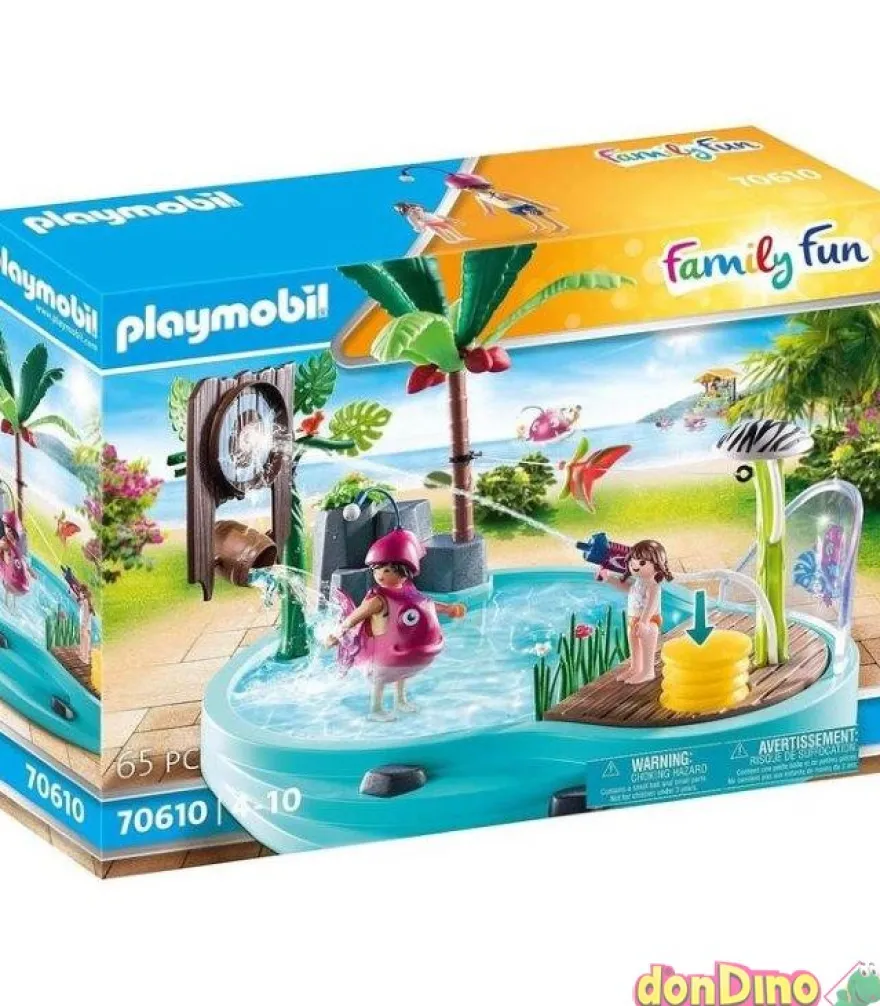 Piscina divertida playmobil lanza agua - family fun - 65 pzas.