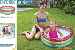 Piscina hinchable arcoiris bebe 86x25 cm.