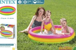 Piscina hinchable 3 aros colores 114x25 cm.