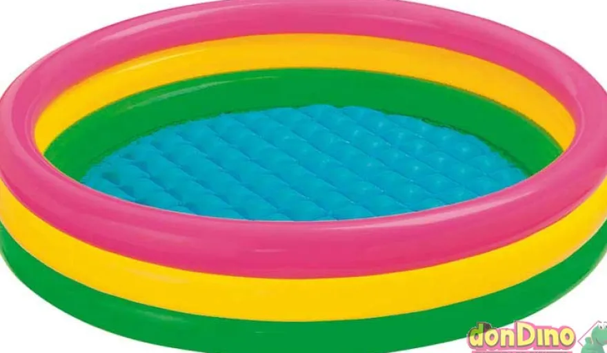 Piscina hinchable 3 aros colores 114x25 cm.