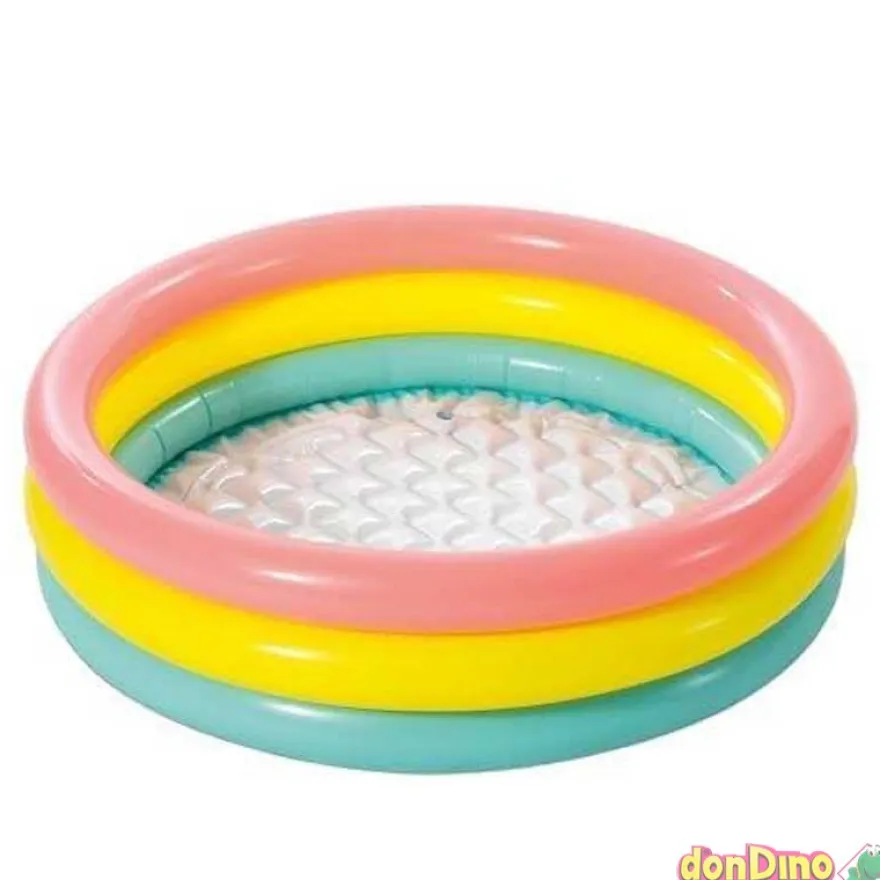 Piscina hinchable 3 tubos colores 86x25 cm.