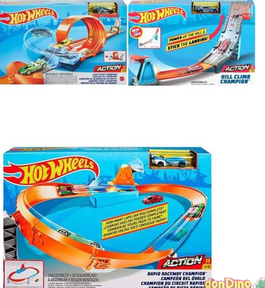 Pista action hot wheels surtidas c/1 vehiculo