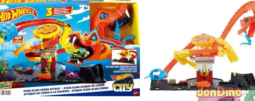 Pista ataque serpiente hot wheels city - pizza slam cobra attack