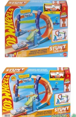 Pista campeonato velocidad hot wheels stunt tracks - con 1 vehículo