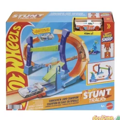 Pista campeonato velocidad hot wheels stunt tracks - con 1 vehículo