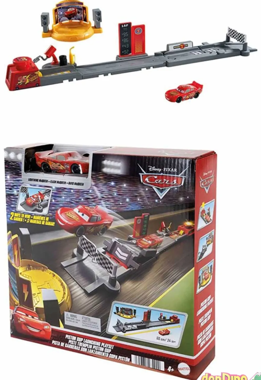 Pista carreras copa piston cars disney con lanzamiento - con rayo mcqueen