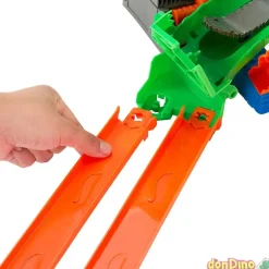 Pista dragon demolition hot wheels monster trucks - sharks vs dinos - 2 vehiculos