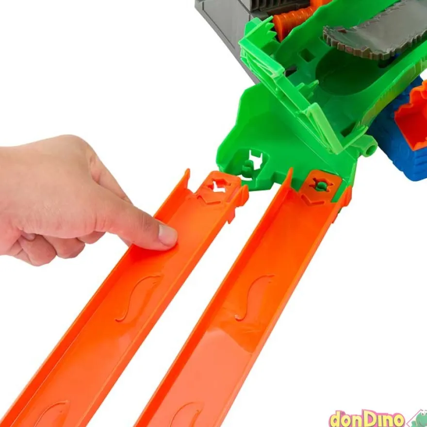 Pista dragon demolition hot wheels monster trucks - sharks vs dinos - 2 vehiculos
