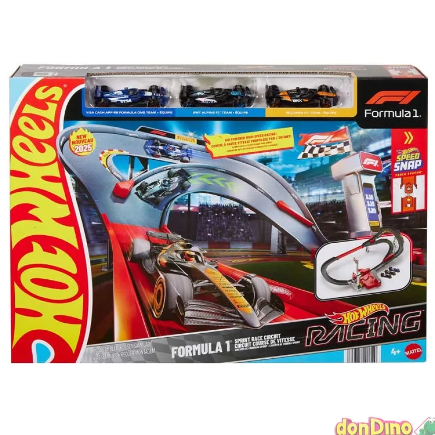 Pista super sprint f1 hot wheels racing formula 1 - c/3 coches