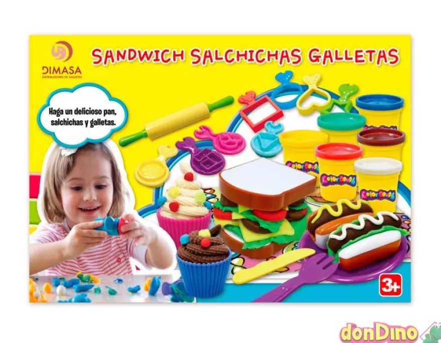 Plastilina sandwich salchichas galletas