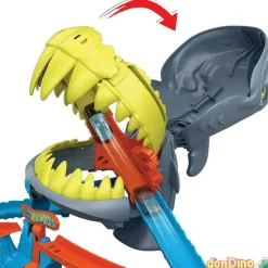 Playa del tiburon mordedor hot wheels city - con 1 vehículo