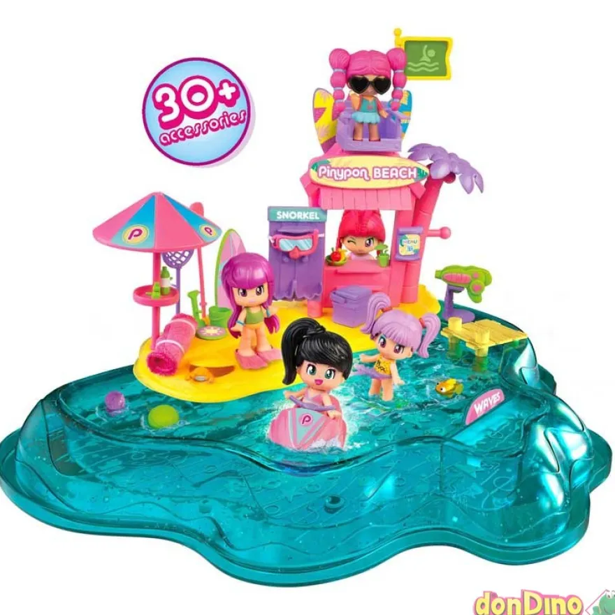 Playa pinypon c/1 figura y 30 accesorios
