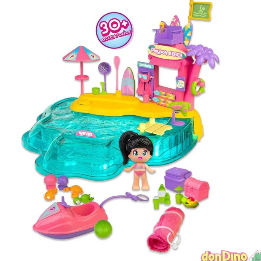 Playa pinypon c/1 figura y 30 accesorios