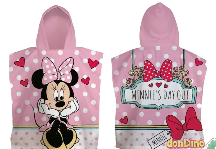Poncho toalla minnie 55x110 cm. 100% poliéster