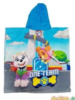 Poncho toalla patrulla canina 55x110 cm. 100% polyester