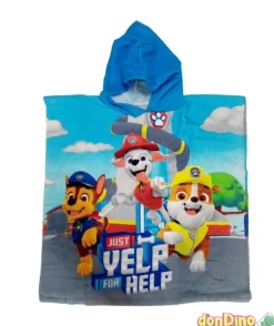 Poncho toalla patrulla canina 55x110 cm. 100% polyester