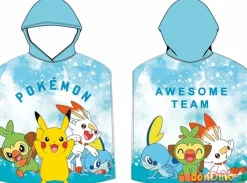 Poncho-toalla pokemon 55x110 cm. 100% poliester - microfibra