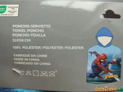 Poncho toalla spider-man 55x110 cm. 100% poliéster