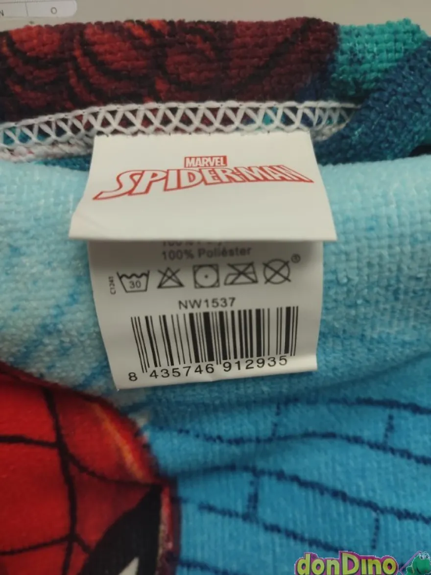 Poncho toalla spider-man 55x110 cm. 100% poliéster