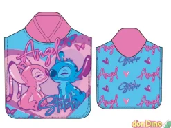 Poncho toalla stitch & angel 55x110 100% poliester